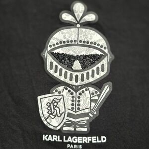 KARL LAGERFELD PARIS knight logo 100% cotton womens t-shirt extra large black xl